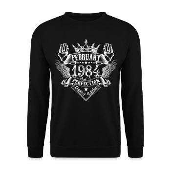 February 1984| February 1984 anniversary 1984 - Unisex Sweatshirt - black - Front - Alina (178cm) & Michal (187cm)