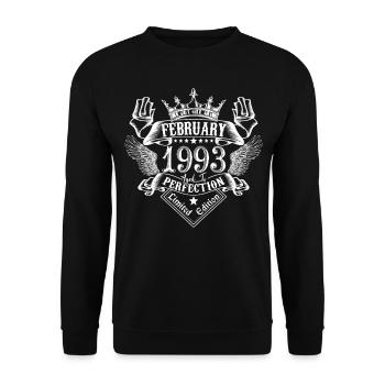 Février 1993 | Février 1993 anniversaire 1993 - Sweat-shirt Unisexe - noir - Devant - Alina (178cm) & Michal (187cm)