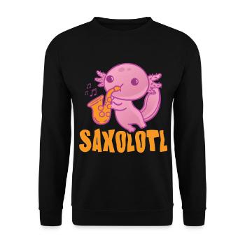 Saxolotl Funny Saxophone Player For Jazz Musician - Unisex Sweatshirt - black - Front - Alina (178cm) & Michal (187cm)