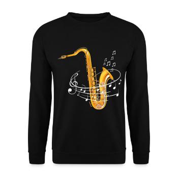 Saxophonist Colorful Music Notes For Saxophone Pla - Unisex Sweatshirt - black - Front - Alina (178cm) & Michal (187cm)