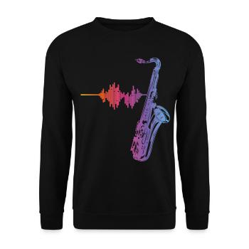 Saxophone Heartbeat/ Frequency For Saxophone Playe - Unisex Pullover - Schwarz - Vorne - Alina (178cm) & Michal (187cm)