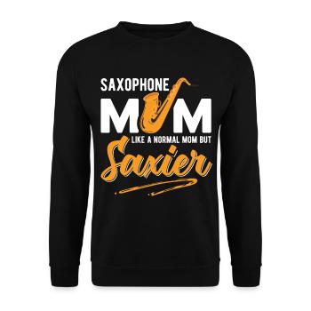 Saxophone Mom Like A Normal but Saxier For Saxopho - Unisex Pullover - Schwarz - Vorne - Alina (178cm) & Michal (187cm)