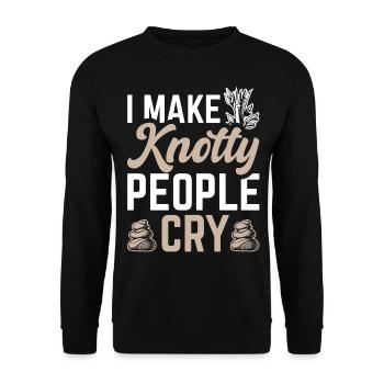I Make Knotty People Cry Funny For Massage Therapi - Unisex Sweatshirt - black - Front - Alina (178cm) & Michal (187cm)