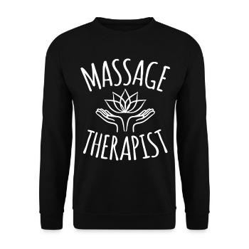 Massage Therapist Lotus Hand For Massage Therapist - Unisex Sweatshirt - black - Front - Alina (178cm) & Michal (187cm)