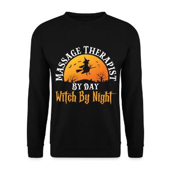 Funny Massage Therapist By Day Witch Night For Mas - Unisex Sweatshirt - black - Front - Alina (178cm) & Michal (187cm)