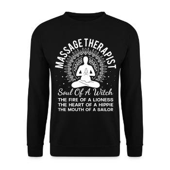 Massage Therapist Soul Of A Witch The Fire Of A Li - Unisex Sweatshirt - black - Front - Alina (178cm) & Michal (187cm)