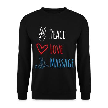 Peace Love Massage For Massage Therapist - Unisex Sweatshirt - black - Front - Alina (178cm) & Michal (187cm)