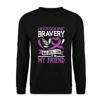 Bravery Epilepsy Purple Ribbon Epileptic - Unisex Sweatshirt - black - Front - Alina (178cm) & Michal (187cm)