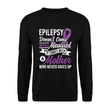 Maman Épilepsie Ruban violet Épilepsie épileptique - Sweat-shirt Unisexe - noir - Devant - Alina (178cm) & Michal (187cm)