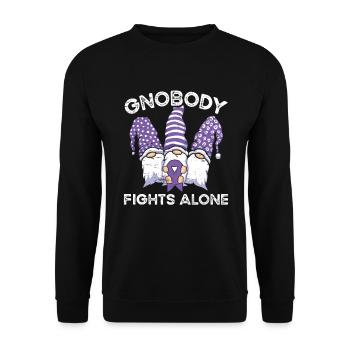 Gnome Epilepsie Ruban Violet Épileptique - Sweat-shirt Unisexe - noir - Devant - Alina (178cm) & Michal (187cm)