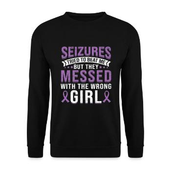 Confondu avec l’épileptique avec la mauvaise fille - Sweat-shirt Unisexe - noir - Devant - Alina (178cm) & Michal (187cm)