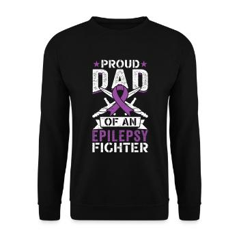 Father of a mother of an epilepsy fighter - Unisex Sweatshirt - black - Front - Alina (178cm) & Michal (187cm)