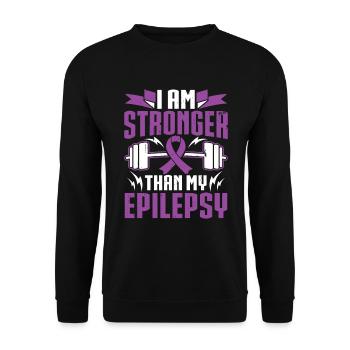 Epilepsie Purple Ribbon Epileptische Epilepsie - Unisex Pullover - Schwarz - Vorne - Alina (178cm) & Michal (187cm)