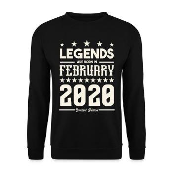 Cadeau Légende Février 2020. cadeau février 2020. - Sweat-shirt Unisexe - noir - Devant - Alina (178cm) & Michal (187cm)