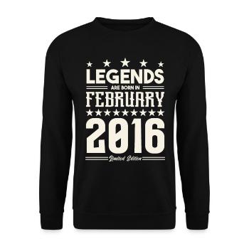 Gift Legend February 2016. Gift February 2016. - Unisex Sweatshirt - black - Front - Alina (178cm) & Michal (187cm)