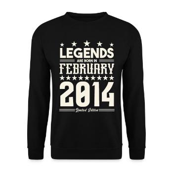 Gift Legend February 2014. Gift February 2014. - Unisex Sweatshirt - black - Front - Alina (178cm) & Michal (187cm)