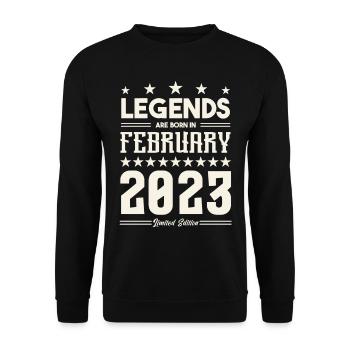 Gift Legend February 2023. Gift February 2023. - Unisex Sweatshirt - black - Front - Alina (178cm) & Michal (187cm)