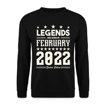 Cadeau Légende Février 2022. cadeau février 2022. - Sweat-shirt Unisexe - noir - Devant - Alina (178cm) & Michal (187cm)
