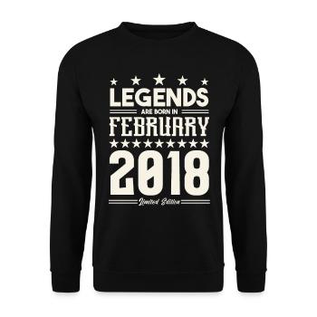 Gift Legend February 2018. Gift February 2018. - Unisex Sweatshirt - black - Front - Alina (178cm) & Michal (187cm)