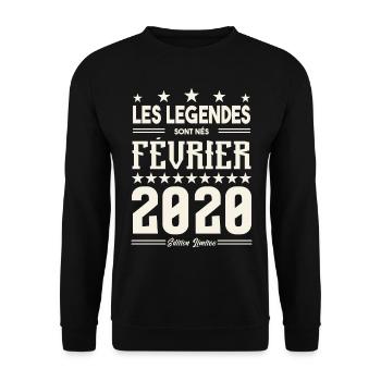cadeau d'anniversaire Février 2020. février 2020. - Sweat-shirt Unisexe - noir - Devant - Alina (178cm) & Michal (187cm)