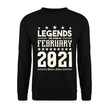 Cadeau Légende Février 2021. cadeau février 2021. - Sweat-shirt Unisexe - noir - Devant - Alina (178cm) & Michal (187cm)