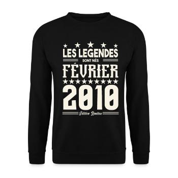 cadeau d'anniversaire Février 2010. février 2010. - Sweat-shirt Unisexe - noir - Devant - Alina (178cm) & Michal (187cm)