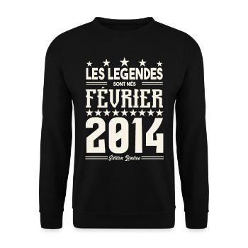 cadeau d'anniversaire Février 2014. février 2014. - Sweat-shirt Unisexe - noir - Devant - Alina (178cm) & Michal (187cm)