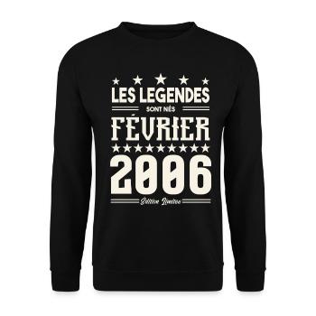 cadeau d'anniversaire Février 2006. février 2006. - Sweat-shirt Unisexe - noir - Devant - Alina (178cm) & Michal (187cm)