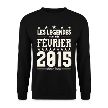 cadeau d'anniversaire Février 2015. février 2015. - Sweat-shirt Unisexe - noir - Devant - Alina (178cm) & Michal (187cm)