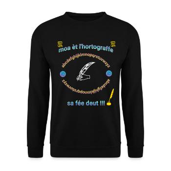 moa èt l hortograffe 2 - Sweat-shirt Unisexe - noir - Devant - Alina (178cm) & Michal (187cm)