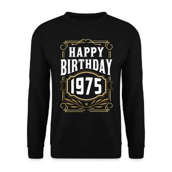 1975 Fête d’anniversaire Ancienne année de construction - Sweat-shirt Unisexe - noir - Devant - Alina (178cm) & Michal (187cm)