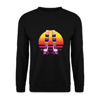 Inline Skate Gift Rollskates Roller 70s - Unisex Sweatshirt - black - Front - Alina (178cm) & Michal (187cm)