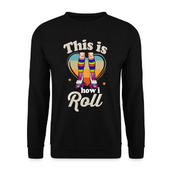 Inline Skate Gift Rollskates Roller 70s - Unisex Sweatshirt - black - Front - Alina (178cm) & Michal (187cm)
