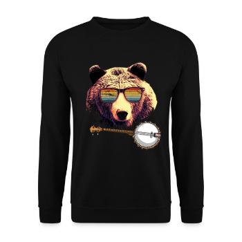 Banjo Shirts For Men Bluegrass Appalachia Folk - Unisex Sweatshirt - black - Front - Alina (178cm) & Michal (187cm)