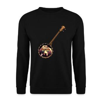 Banjo Shirts For Men Bluegrass Appalachia Folk - Unisex Sweatshirt - black - Front - Alina (178cm) & Michal (187cm)