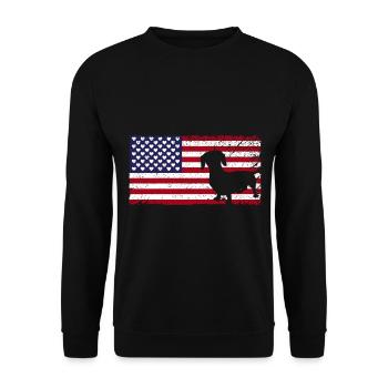 Dachshund Gift Dixie Viennese Doxie Dachshund - Unisex Sweatshirt - black - Front - Alina (178cm) & Michal (187cm)
