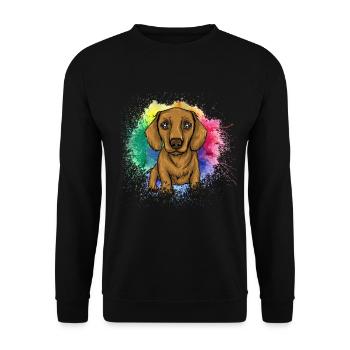 Teckel Cadeau Dixie Viennese Doxie Teckel - Sweat-shirt Unisexe - noir - Devant - Alina (178cm) & Michal (187cm)