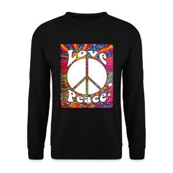 Hippie Tshirt Peace Movement Woodstock Boho Groove - Unisex Sweatshirt - black - Front - Alina (178cm) & Michal (187cm)
