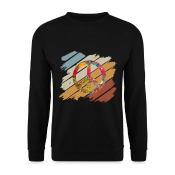 Hippie Peace Groovy Flowerpower Boho Woodstock - Sweat-shirt Unisexe - noir - Devant - Alina (178cm) & Michal (187cm)