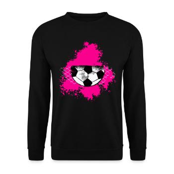 Fußball Tshirt Herren Damen Soccer Football - Unisex Pullover - Schwarz - Vorne - Alina (178cm) & Michal (187cm)