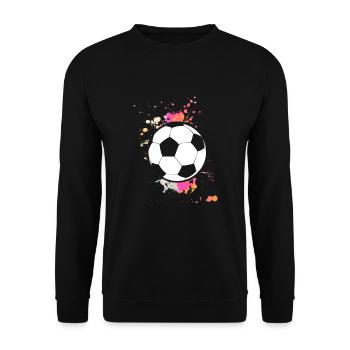Fußball Tshirt Herren Damen Soccer Football - Unisex Pullover - Schwarz - Vorne - Alina (178cm) & Michal (187cm)