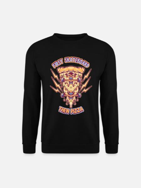 Skateboarding, Skateboarder, Pizza Fan, Saying - Unisex Sweatshirt - black