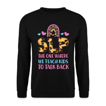 Speech Therapist Therapy Assistant - Unisex Sweatshirt - black - Front - Alina (178cm) & Michal (187cm)