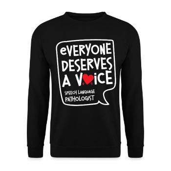 Speech Therapist Therapy Assistant - Unisex Pullover - Schwarz - Vorne - Alina (178cm) & Michal (187cm)