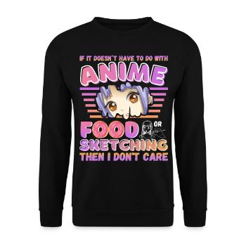 Spaß japanische Anime Skizzieren Essen Illustratoren Kunst - Unisex Pullover - Schwarz - Vorne - Alina (178cm) & Michal (187cm)