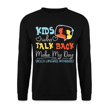 Speech Therapist Therapy Assistant - Unisex Sweatshirt - black - Front - Alina (178cm) & Michal (187cm)