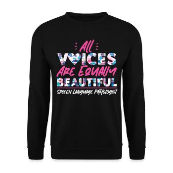 Speech Therapist Therapy Assistant - Unisex Pullover - Schwarz - Vorne - Alina (178cm) & Michal (187cm)
