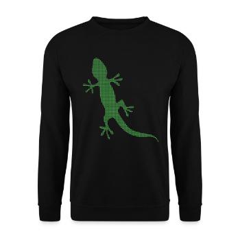 Eidechse - Unisex Pullover - Schwarz - Vorne - Alina (178cm) & Michal (187cm)
