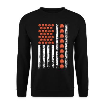 Drapeau de basket-ball sportif américain - Sweat-shirt Unisexe - noir - Devant - Alina (178cm) & Michal (187cm)