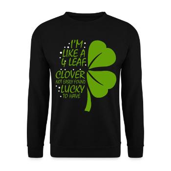 Je suis comme un trèfle à 4 feuilles qui ne - Sweat-shirt Unisexe - noir - Devant - Alina (178cm) & Michal (187cm)